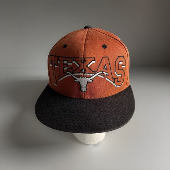 Top Of The World TEXAS LONGHORNS Hat SPELLOUT SNAPBACK BURNT ORANGE GOLF Vintage - Picture 1 of 12